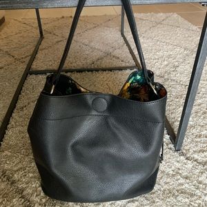 Carlos Santana black tote bag with matching wristlet